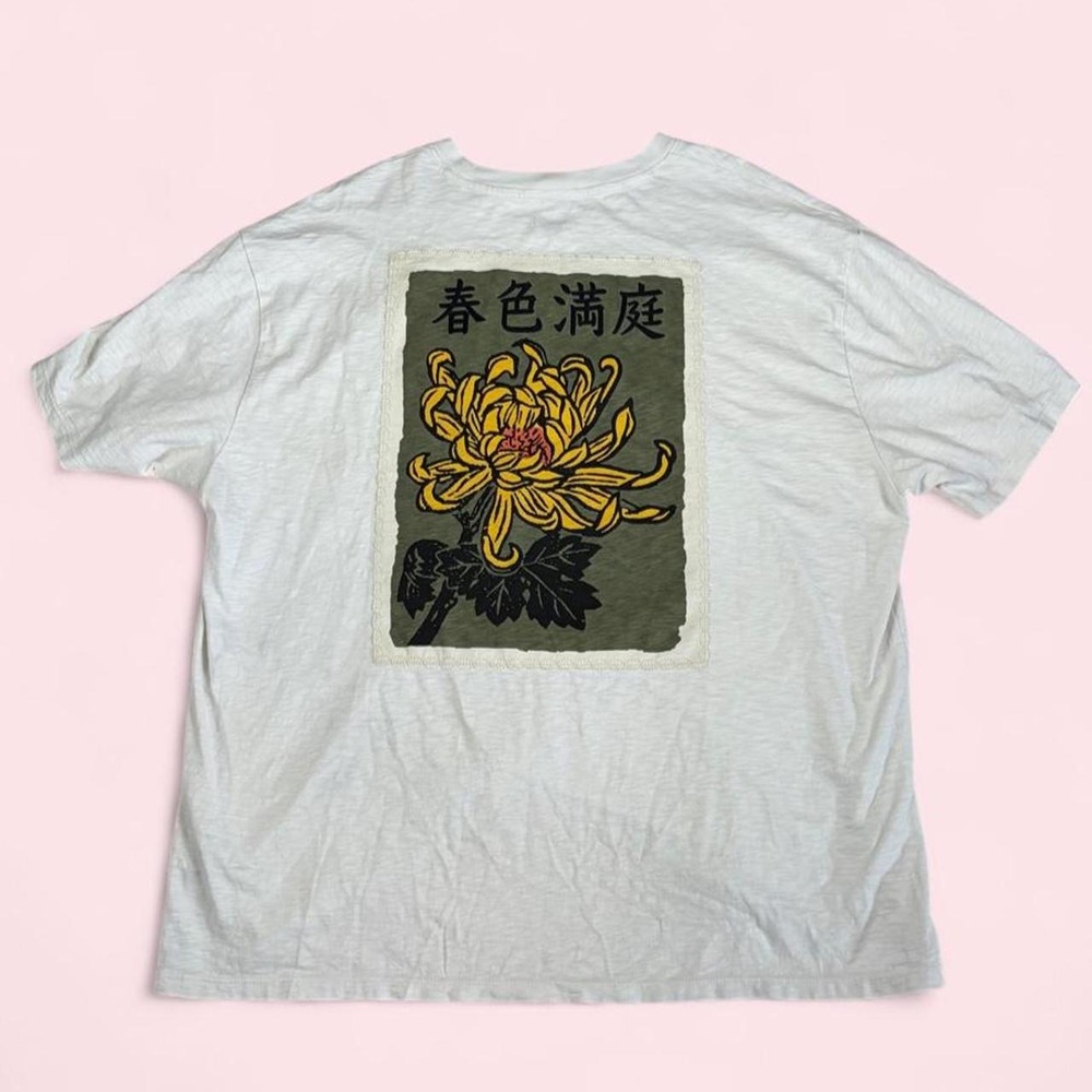 GUESS White Classic Fit Embroidered Logo Floral Graphic T-Shirt Mens XXL